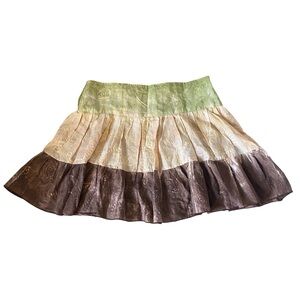 Whimsical Mocca Multicolor Tiered Miniskirt size Small